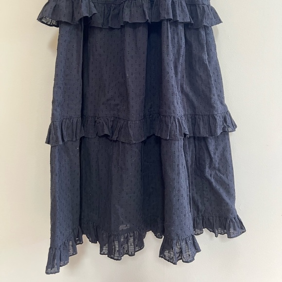 Cleobella 'Brigitte' Midi Ruffled Bubble Sleeve Tiered Dress, Black, size M - Picture 6 of 9